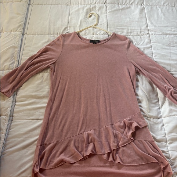 Pink Women's Top with Ruffle Hem - Picture 4 of 5